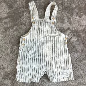 Fudo Cotton Knit Shortalls Black White Romper Baby Boy 12-18 Months Minimalist